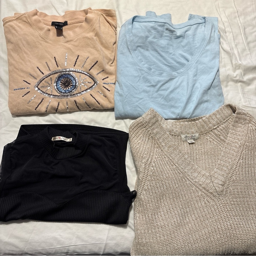 Lot of 4 Women’s Shirts – Assorted Designs 3-medium & 1-small